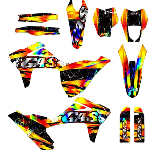 Pour GASGAS GAS GAS MC EX EC 125 250 300 350 450 2021 2022 2023 Kits d'autocollants graphiques pour moto